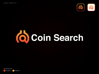 Coin Search Crypto Currency Logo -  Crypto Branding