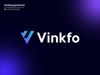 Vinkfo Logo - V letter logo mark