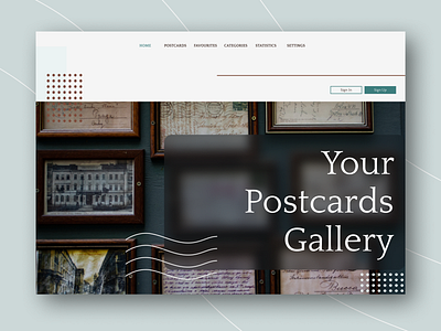 Home Page design figma gallery page postcards ui ux vector website