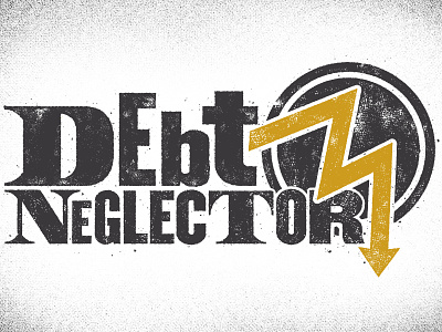 Debt Neglector crash debt design halftone icon logo punk punx texture type typography wordmark