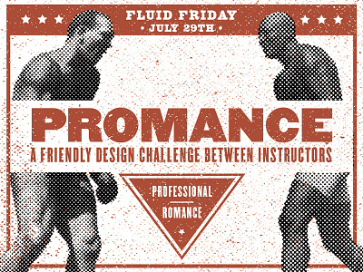 Promance | Professional Romance boxing design grit halftone poster retro texture typography