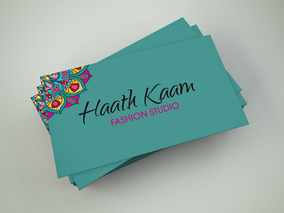 Visiting card for Haath Kaam (Front side) branding company logo design fashion boutique illustration logo logo design marketing typography visiting cards