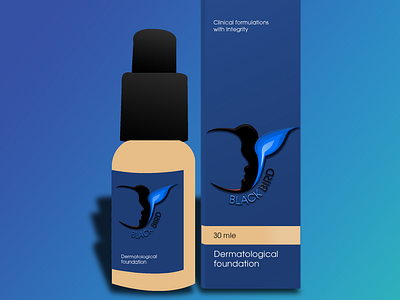 Dermatological foundation by Blackbird Cosmetics- Package design