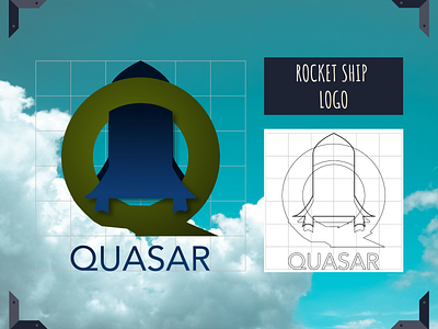 Quasar logo design- rocket ship inspired adobe illustrator branding dailylogochallenge design graphic designer illustration logo logo design marketing typography vector