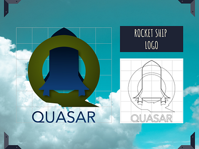 Quasar logo design- rocket ship inspired