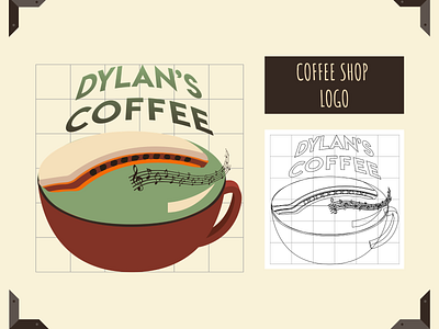 Dylans Coffee Logo Design- Coffee shop inspired bob dylan coffeeshop dailylogochallenge design designer required harmonica illustration logo logodesign logodesigner logoinspirations logotype typography