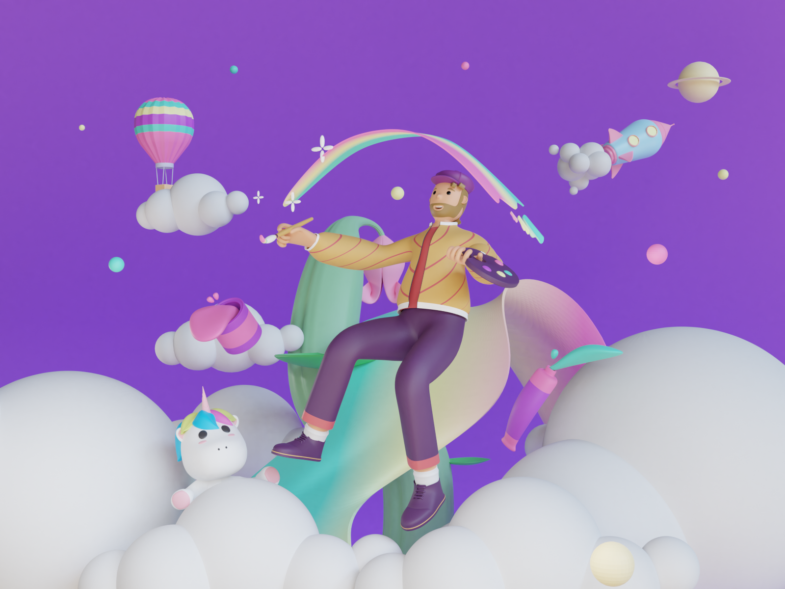 Painting the sky by RURI PELINANDANG on Dribbble