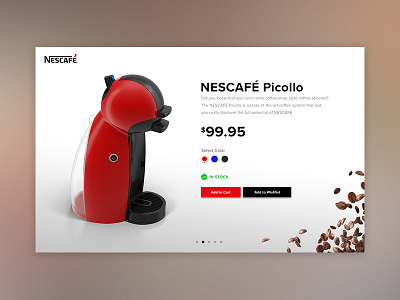 Daily UI 12 - Ecommerce (Single Item) coffee coffee maker coffee shop dailyui design ecommerce nescafe user interface