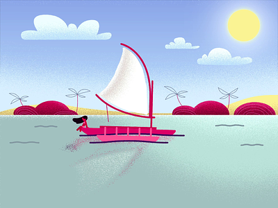 Summer aftereffects animation animation 2d boat illustration island motion motion graphics summer vector