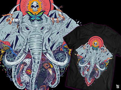 RIMBA animal animal art clothing clothing design darkart elephant illustrations merchandise design sureal surealism tee tees tshirt tshirt art tshirtdesign