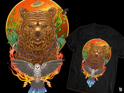 BEASTOPHIA animal animal art bear clothing clothing design darkart illustrations merchandise design sureal surealism tee