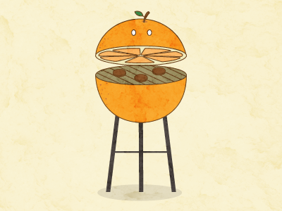 Surreal BBQ Series bbq grill illustration orange surreal