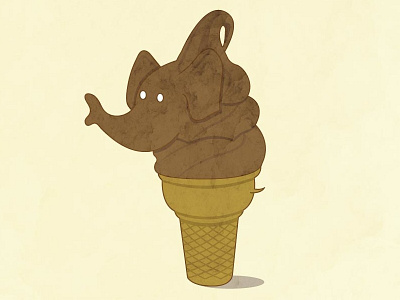 Surreal BBQ Series chocolate ice cream illustration surreal