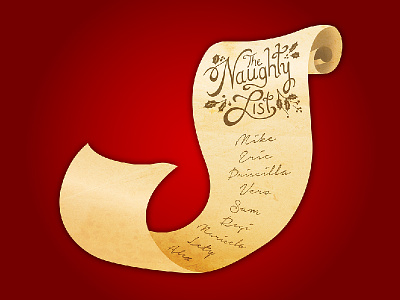 The Naughty List (Finished) christmas holidays lettering naughty list typography