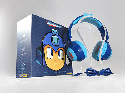 Official Mega Man™ Limited Edition Headphones blue bomber capcom gaming headphones mega man packaging packaging design product development rock man