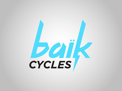 Baïk Cycles Logo baik bike blue branding cycles e bike ebike lightning logo