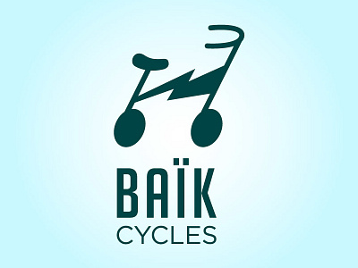 Baïk Cycles Logo baik bike branding cycles e bike ebike lightning logo