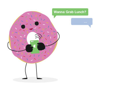 Wanna Grab Lunch? donut eat food message text