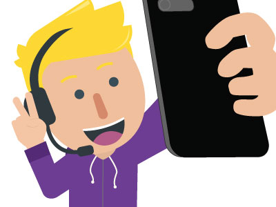 Selfie character guy headphones illustration selfie streamer