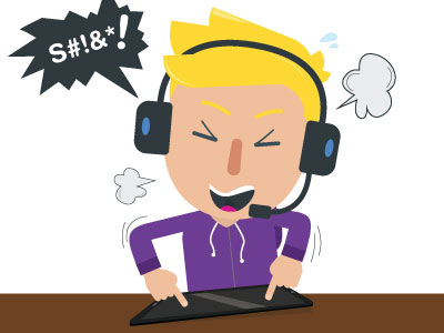 Mobile Game Rage character guy headphones illustration ipad moba streamer tap