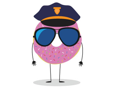 Donut Cop cop donut doughnut police sunglasses