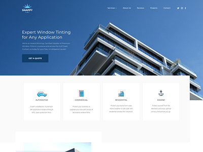 Window Film Tinting Company Website Design