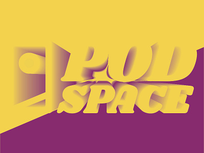 Podspace ctcher design podcast psychedelic purple small business space yellow