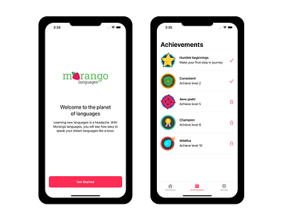 Morango Languages App android app branding design figma icon ios language learning mobile morangolang ui vector