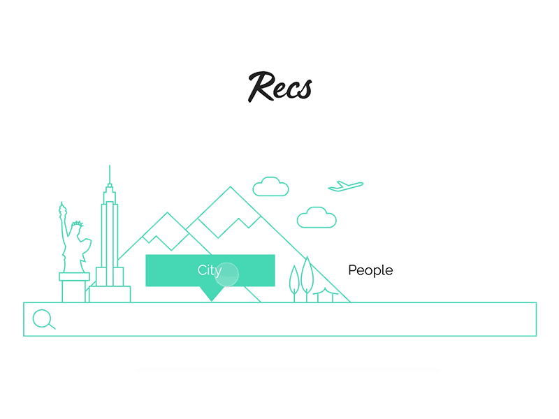 Recs Animated Search Input animation branding design for delight filter form illustration search ui ux