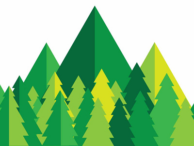 Green forest adobe illustrator basic shapes design green logo mountains triangel