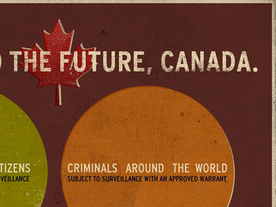 Stop Spying - Concept 1 Edits canada openmedia.ca political poster retro typography vintage