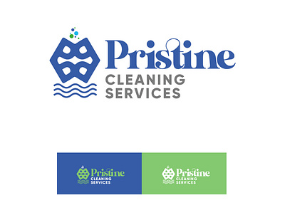 Pristine Cleaning Services Logo brand identity illustration logo photoshop