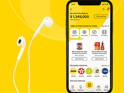 Leal Digital Wallet - UI/UX App Design app digital wallet wallet yellow