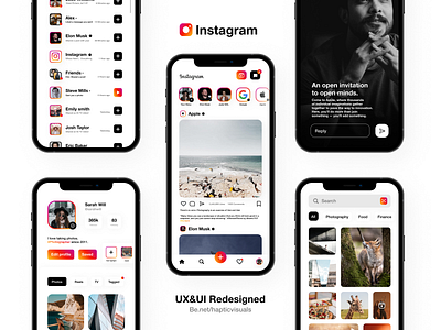 Instagram UI&UX Redesigned. by haptic on Dribbble