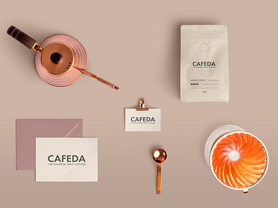 CAFEDA branding brand idenity branding business card design coffee coffee shop food and drink logo design minimal organic food packaging design typography