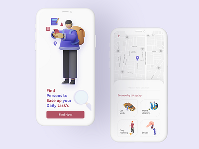 Finding people app design app design clean ui complete task design find people illustration mobile app design mockup ui ux design uidesign