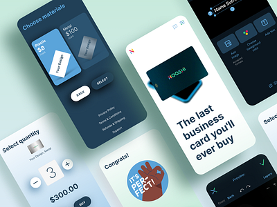 NOOSHI australia based startup business card design ui ux