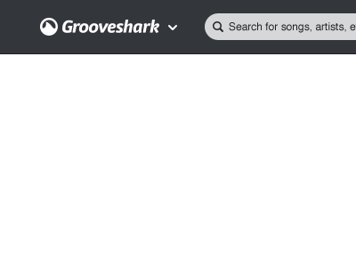 [GIF] Grooveshark Goes Flat auto fill input dropdown grooveshark header logo notifications profile search search results settings upload