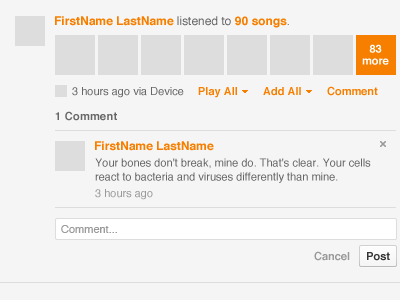 Feed Comments comments feed grooveshark