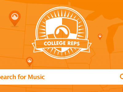 Grooveshark College Reps Theme college grooveshark map marker orange ribbon seal search shield white