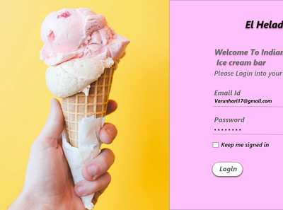 Icecream bar design ux web