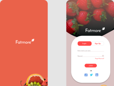 Food Login adobexd design figma frontend mobileapp ui