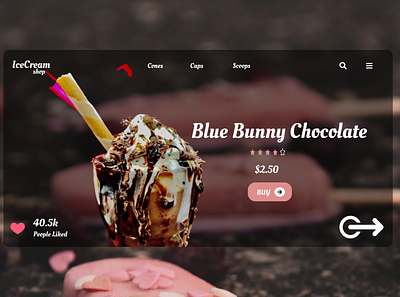 Ice Cream UI :) 3d adobexd animation branding design figma frontend graphic design website