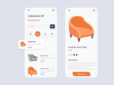 Furniture Mobile APP app app design furniture furniture app furniture design furniture shop furniture store mobile ui simple ui ui ui ux