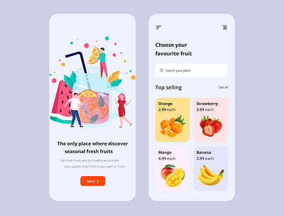 Fruits App app design clean delivery fruit order fruits fruits app minimal mobile ui nutrition popular shop simple ui ui ux ui ux web