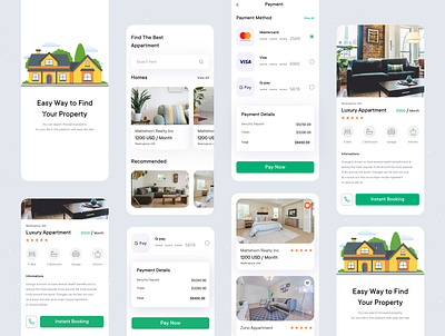 Real Estate - Mobile App Design appartment booking apps building clean app crm dashboard food app home rental hotel house minimal mobile app mobile uiux real estate real estate agency real estate agent rent rental social app uiux