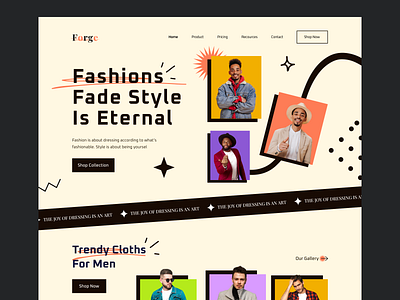 Fashion Landing Page clothing brand colorful cpdesign ecommerce fashion homepage men clothing men fashion menswear modern online store outfits shoping style trending ui uiux web webdesign website
