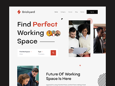 Co-Working Space Website. branding clean co-working coworking coworrkingspace creative minimal modern office place shared place simple ui trending typography ui uiux web website websitedesign working