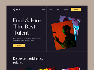 Telent Hunt Website. agency black company creative layout minimalist platform portfolio recruter startup talent talent people typography ui uiux webdesign webui