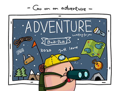 Go on adventure adventure illustration typography